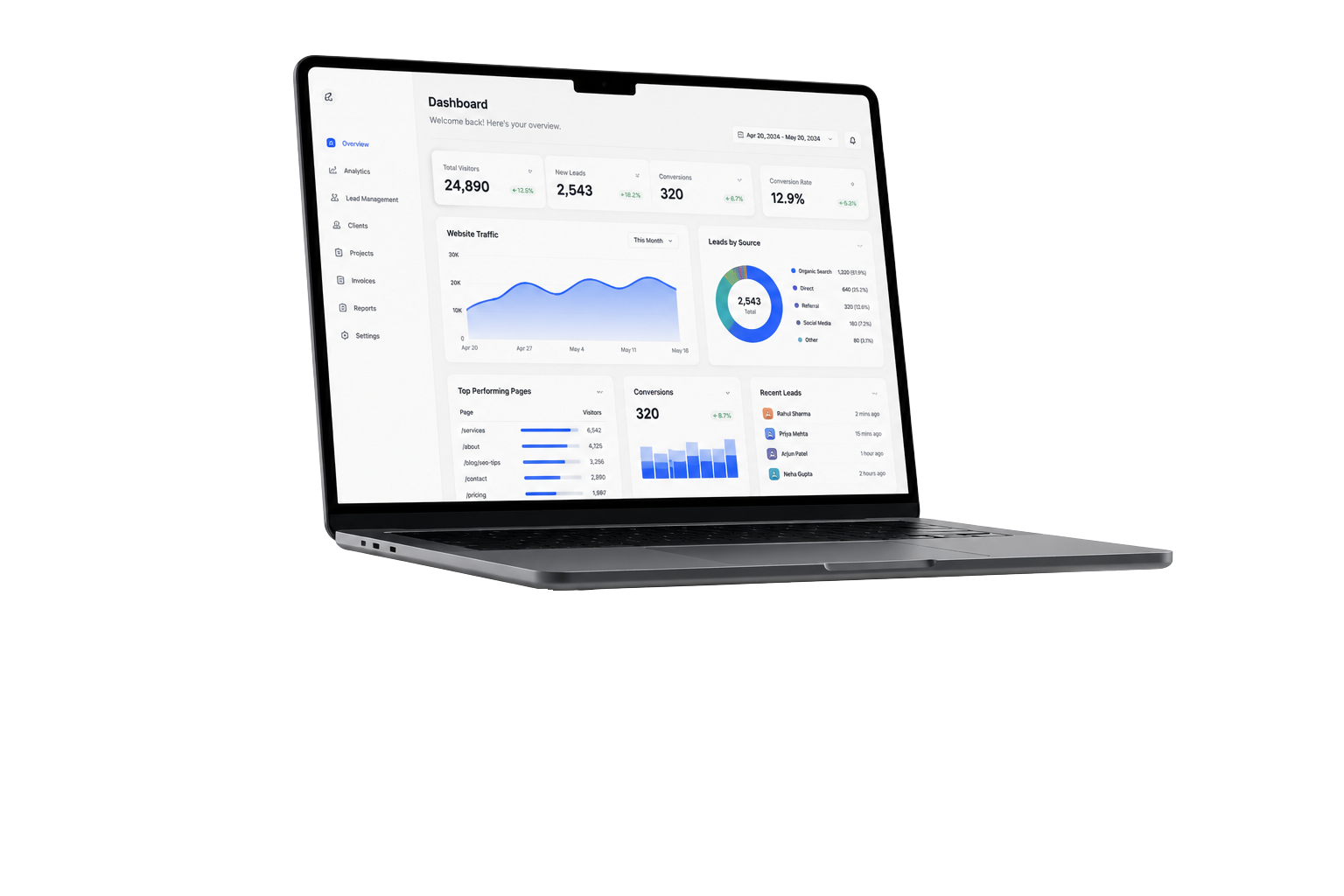 Website on Laptop